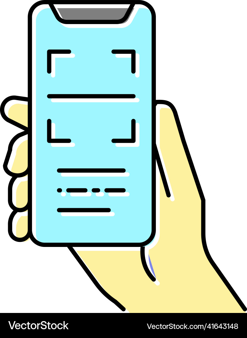 Scanning qr code phone app color icon vector image