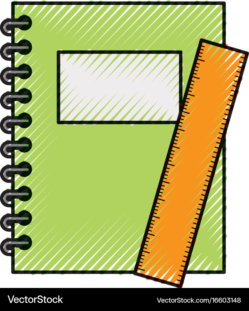 School Notebook with Spiral Binding vector image