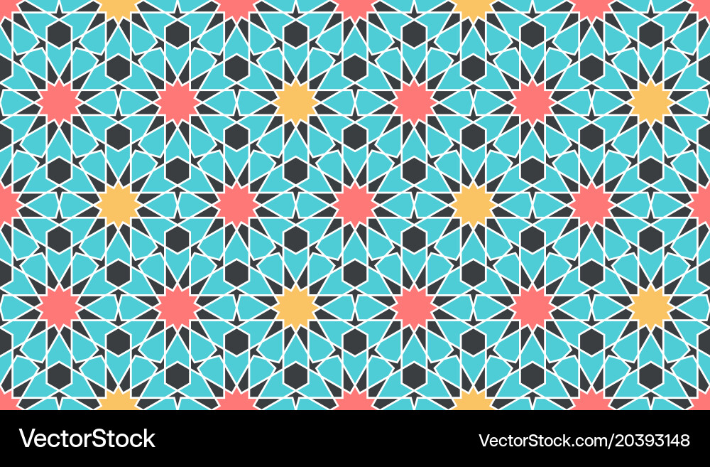 Seamless pattern in authentic arabian style color vector image