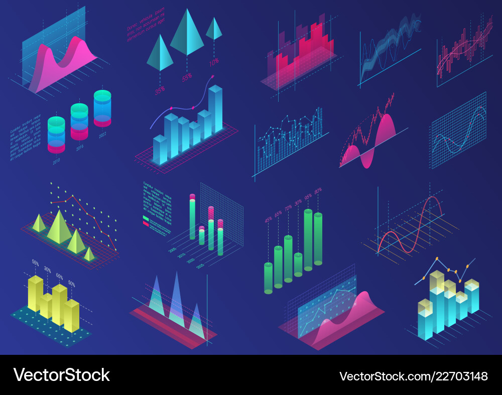 Set of vivid colorful infographic elements for ui Set of vivid colorful infographic elements for ui vector image
