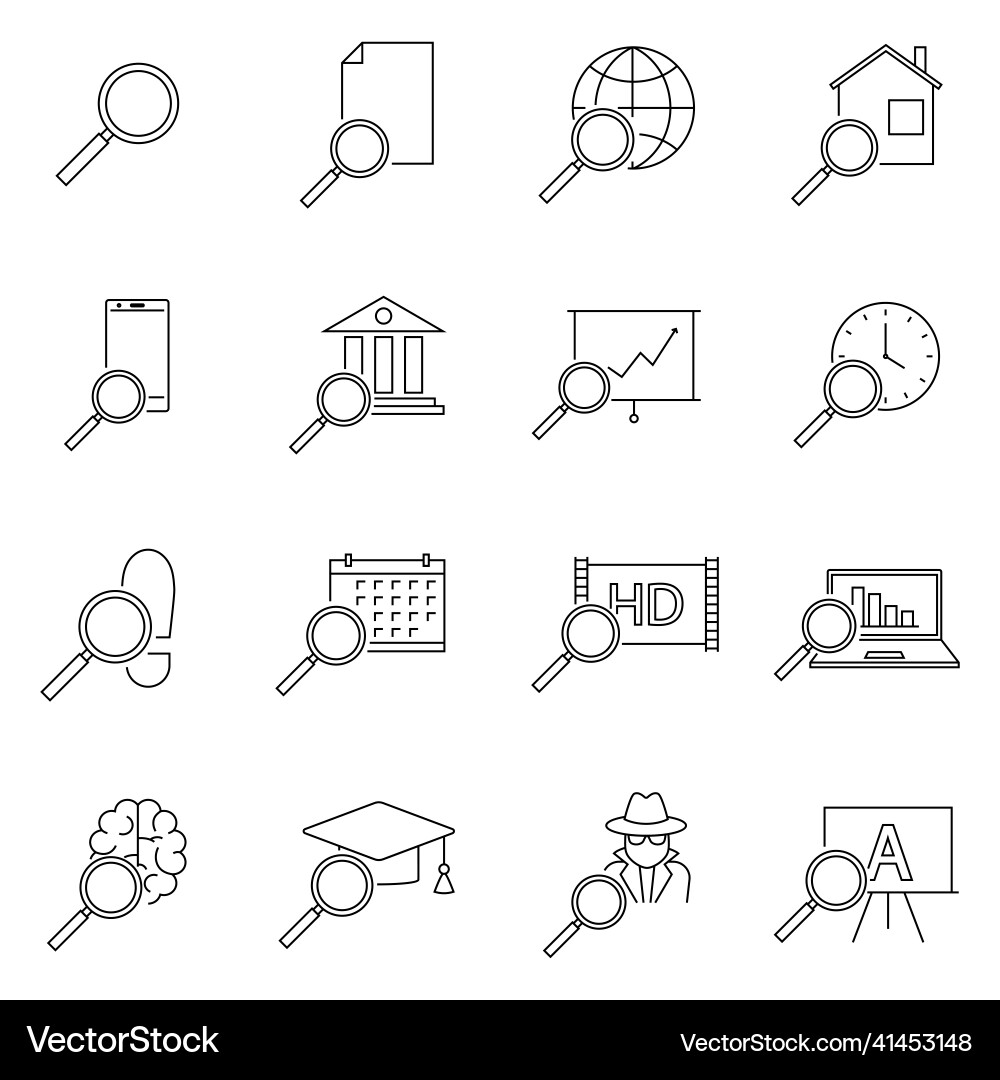 Simple set of search related line icons Simple set of search related line icons vector image