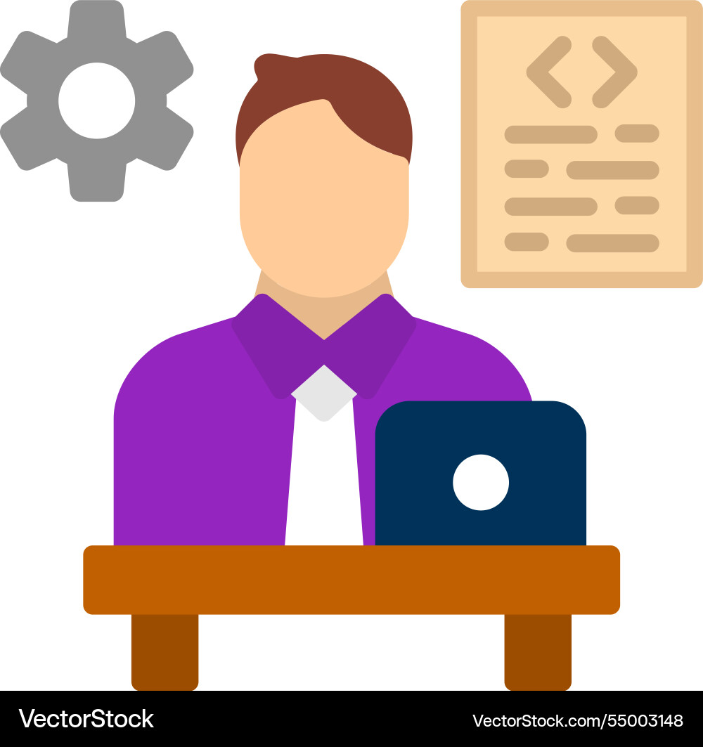 Software developer flat icon design Vector Image