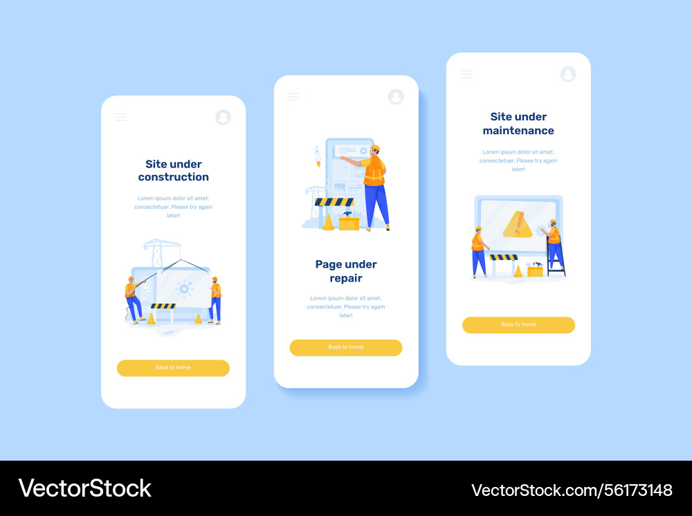 Ui onboard mobile screen template of software Ui onboard mobile screen template of software vector image