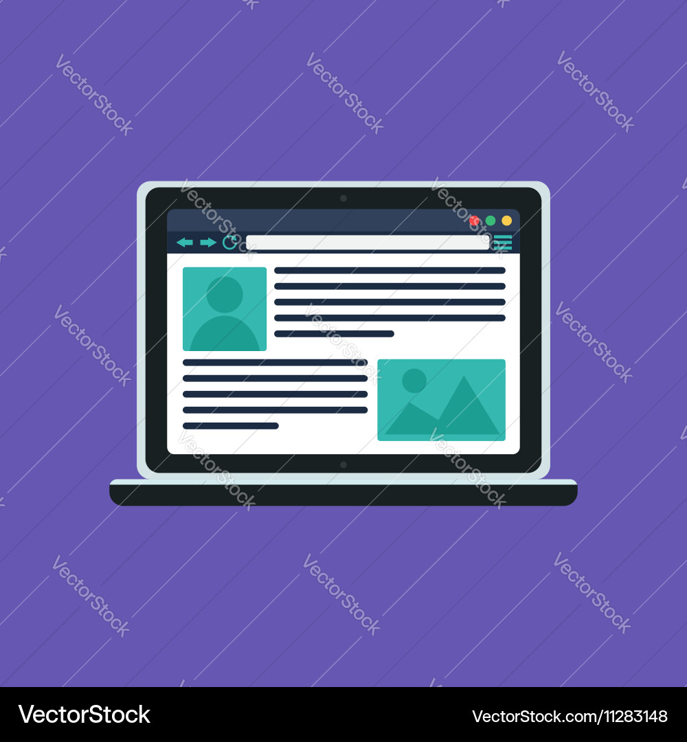 Web template of computer site or article form Vector Image