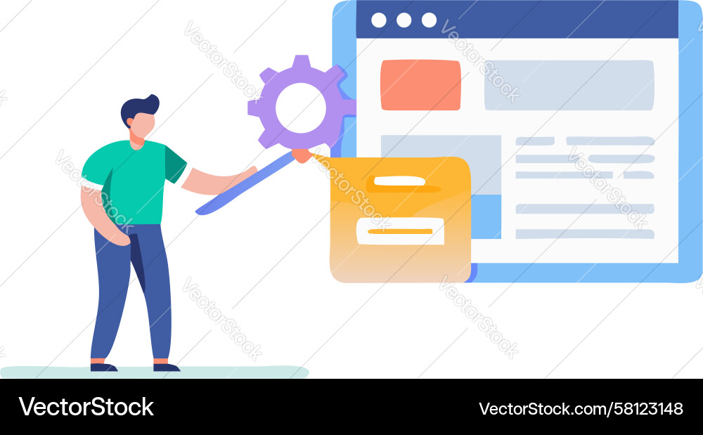 Website Settings & Optimization Vector Image