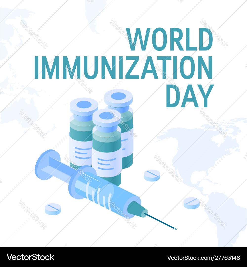 World immunization day concept flat style World immunization day concept flat style vector image