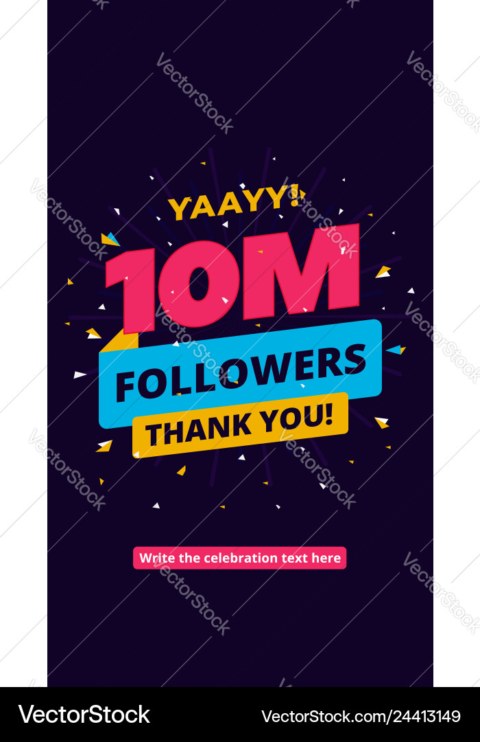 10m Follower eine Million Social Media 10m Follower eine Million Social Media vektorbild