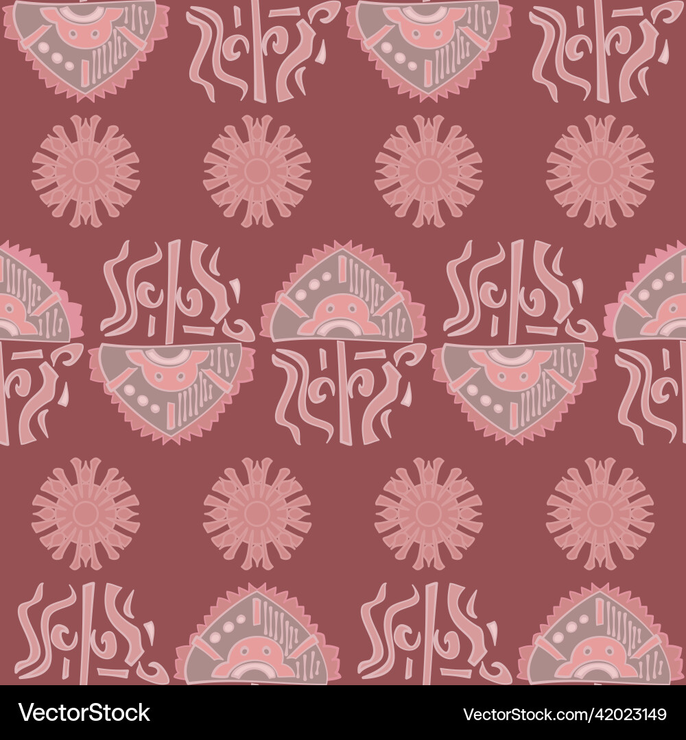 Abstract shapes repeat pattern in dusky pink Abstract shapes repeat pattern in dusky pink Vector Image