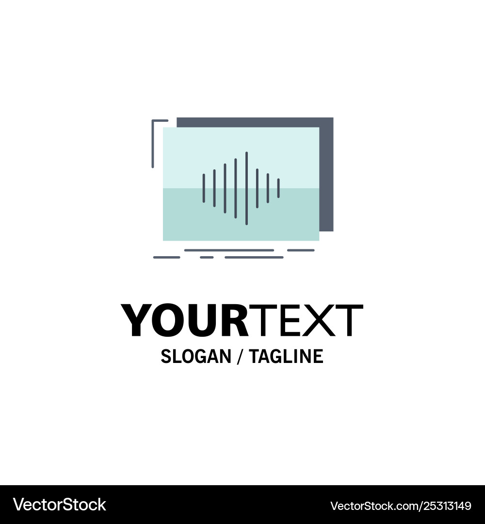 Audio frequency hertz sequence wave flat color Vector Image