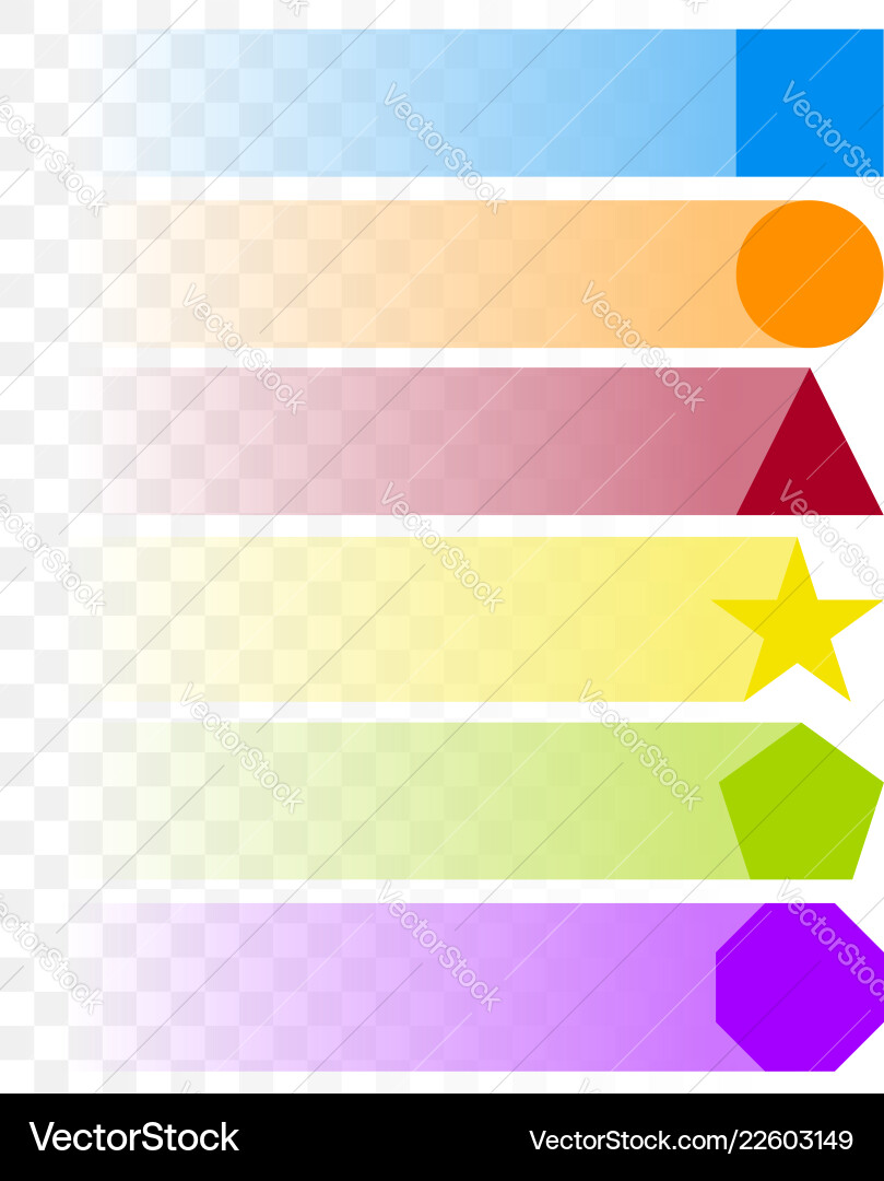 Basic shapes in different color with fading Basic shapes in different color with fading vector image