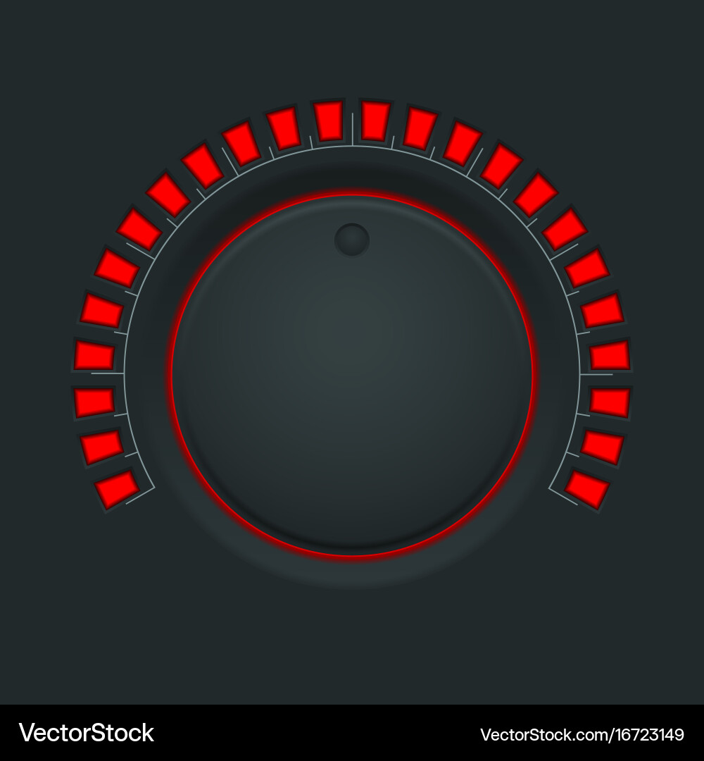 Black Volume Knob Control Vector Image