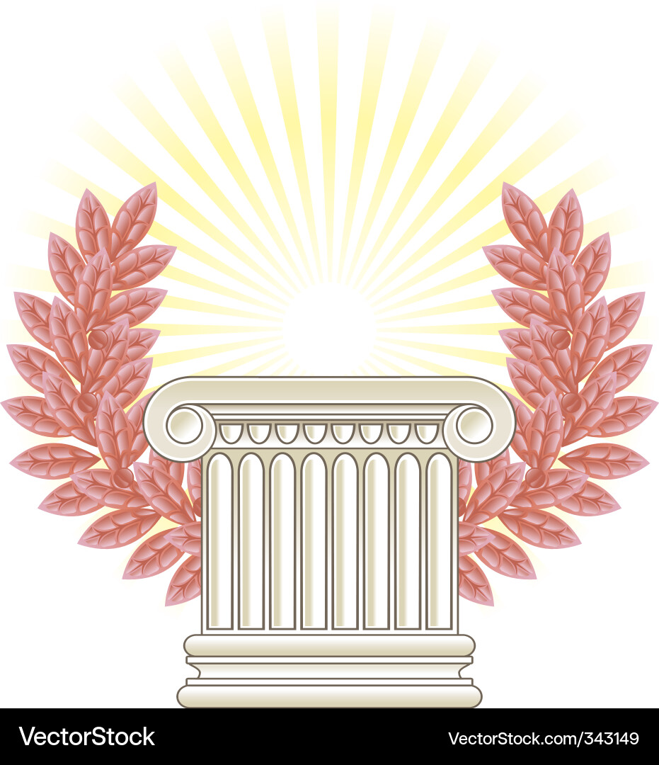 Classical Column with Laurel Wreath vector image