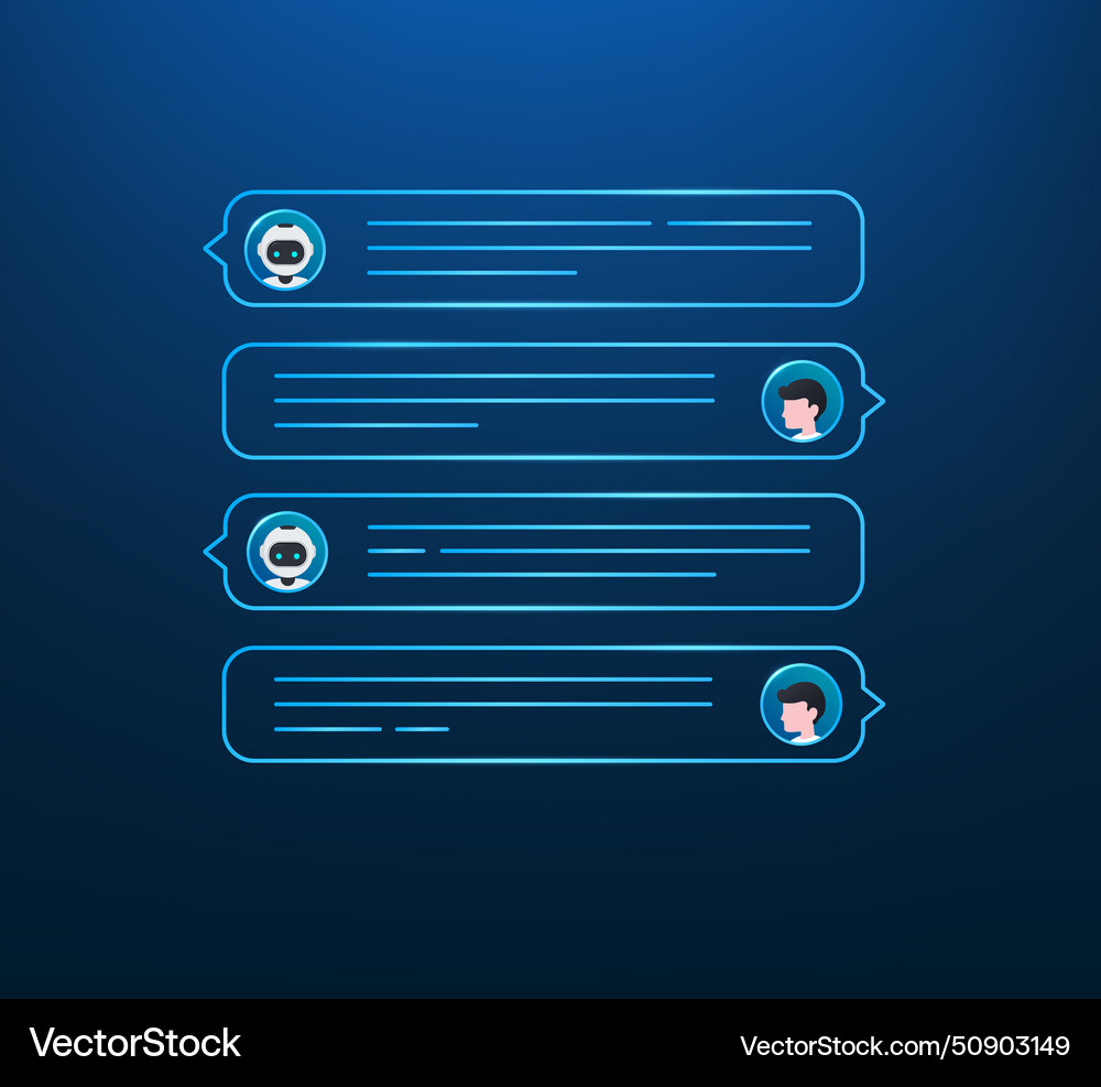Digital chat bot with artificial intelligence Digital chat bot with artificial intelligence vector image