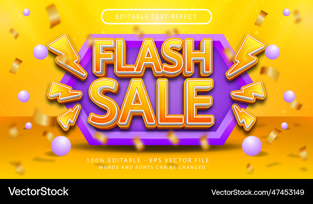 Flash sale 3d text effect and editable Flash sale 3d text effect and editable vector image