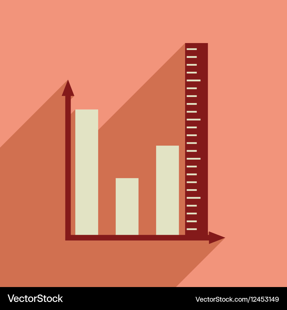 Flat web icon with long shadow graph vector image