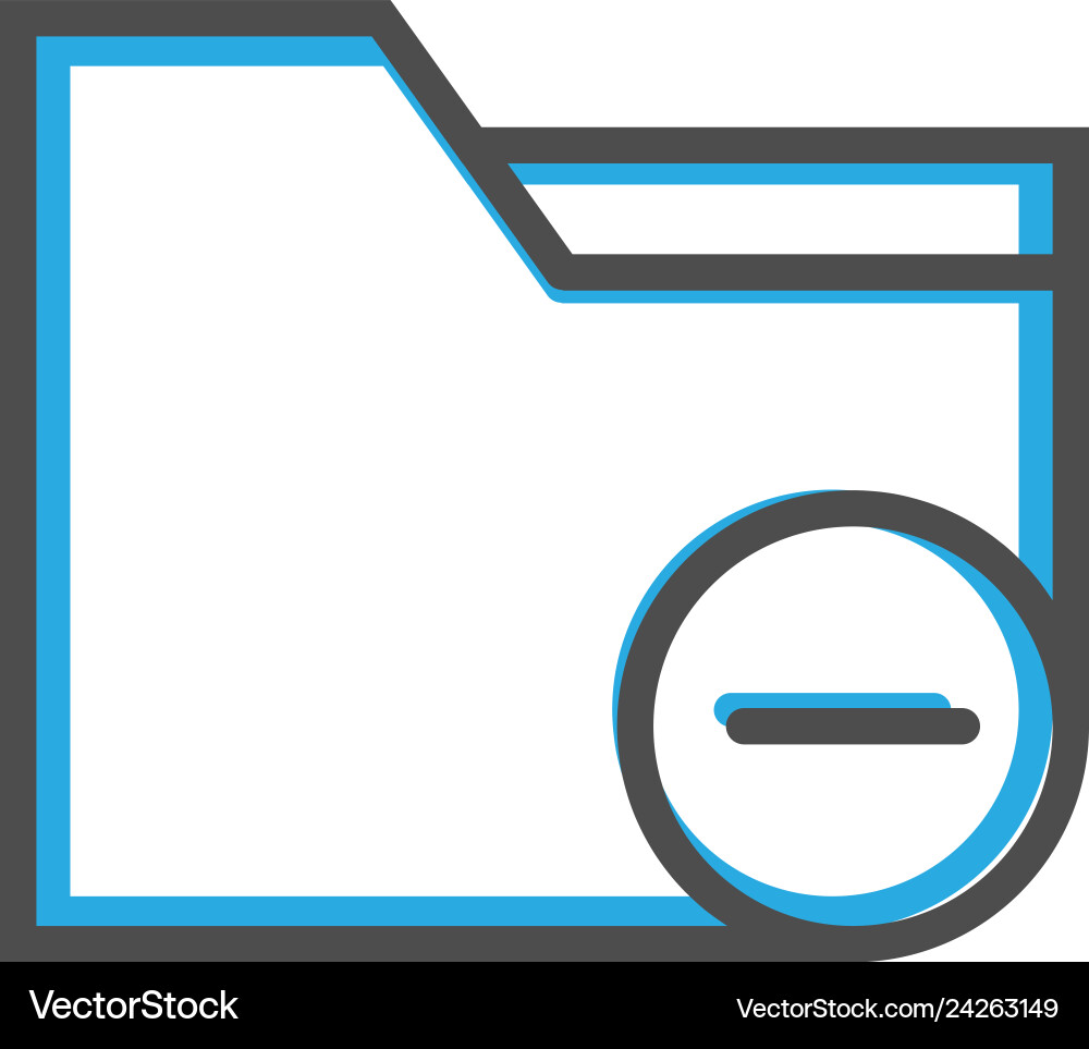 Folder icon design interaction line Folder icon design interaction line vector image