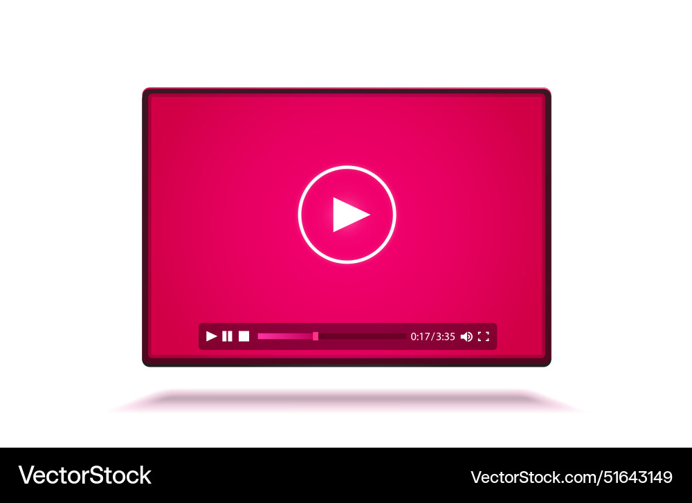Frame landing page design internet video browser Vector Image