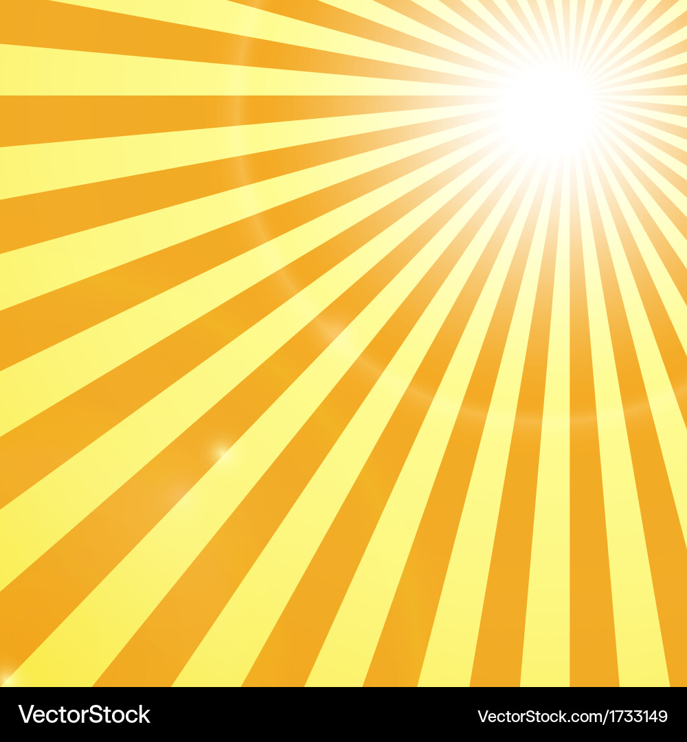 Golden Sun Rays Background Royalty Free Vector Image
