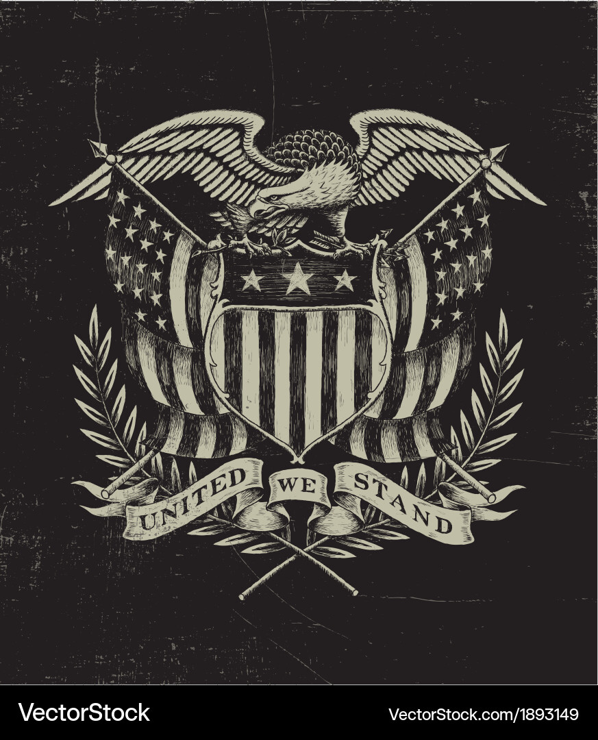 Hand drawn american eagle Royalty Free Vector Image