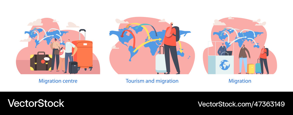 Isolated elements with character use migration Vector Image