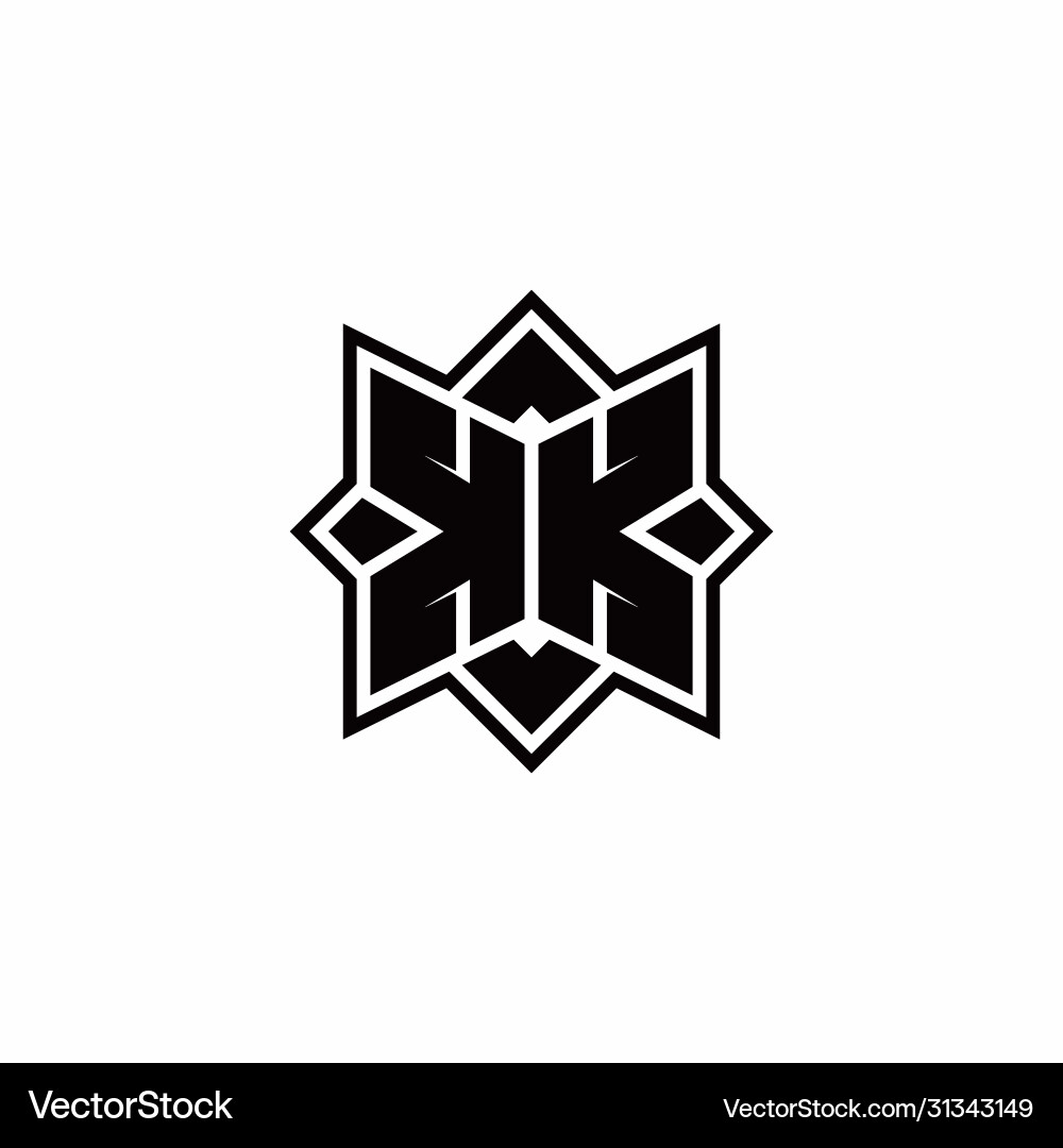 Kk monogram logo with square rotate style outline Vector Image