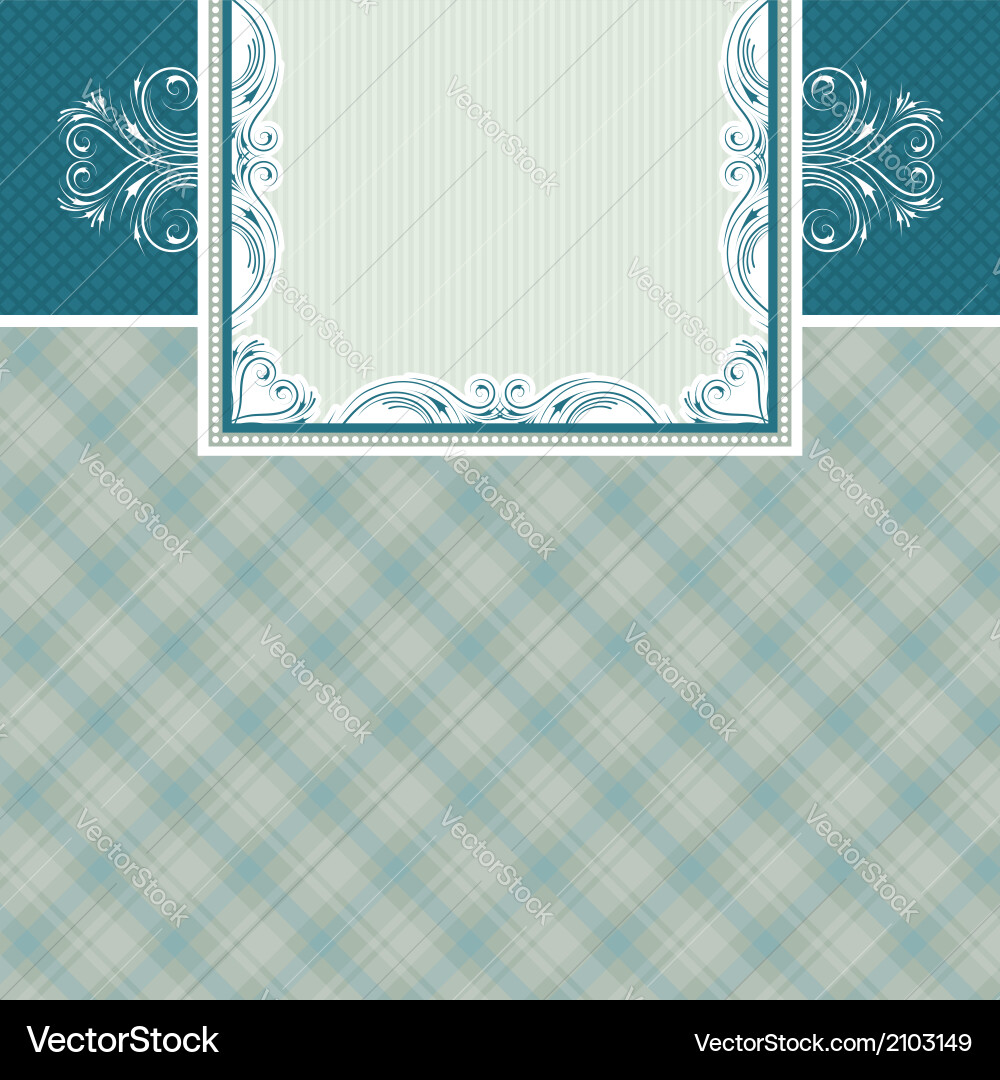 Label on color checked background Vector Image