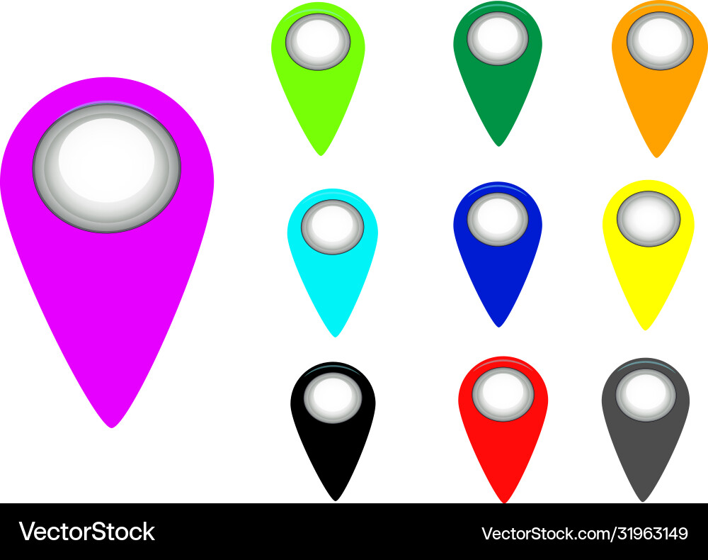 Map pointer pin isolated on white background Vector Image
