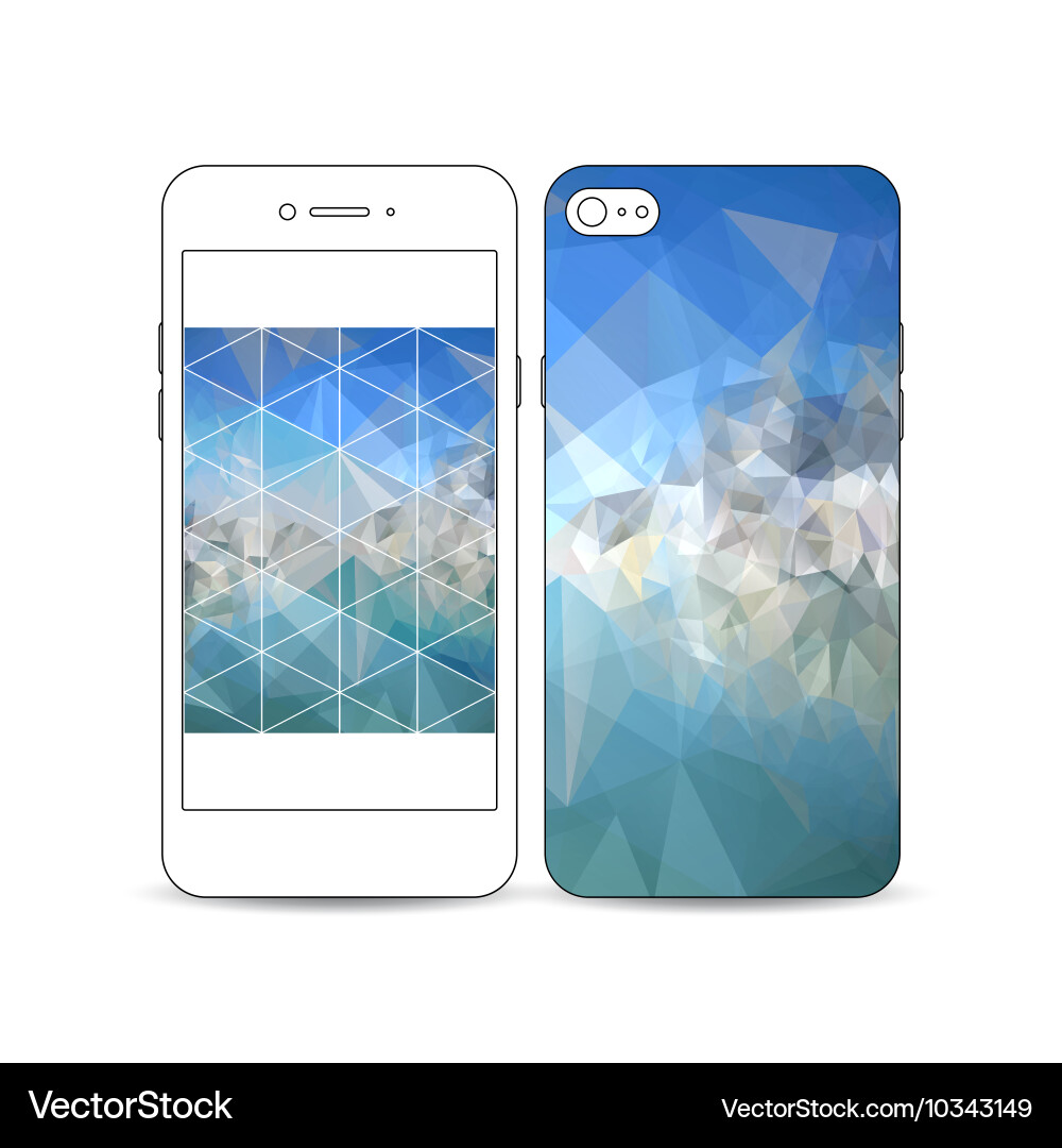 Mobile smartphone with an example of the screen vector image