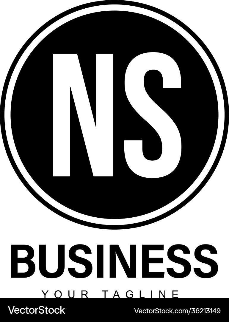 Ns initial a logo design with abstract style vector image