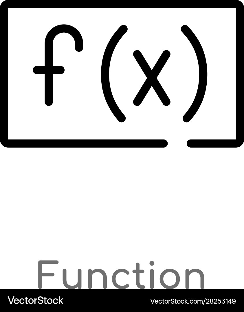 Outline function icon isolated black simple line vector image