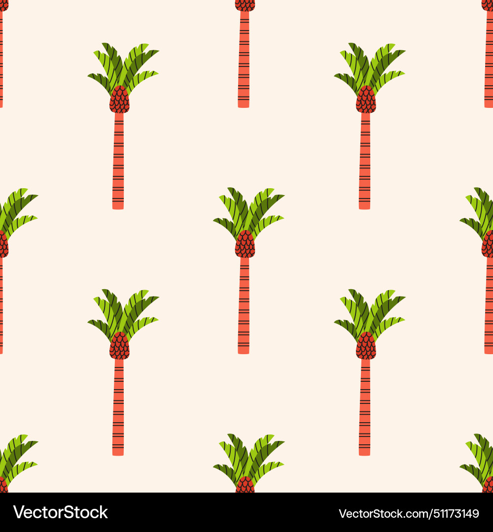 Pattern with colorful palm trees Vector Image