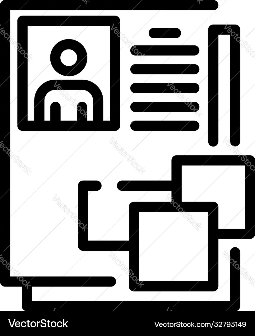 Personal data remote access icon outline style Vector Image