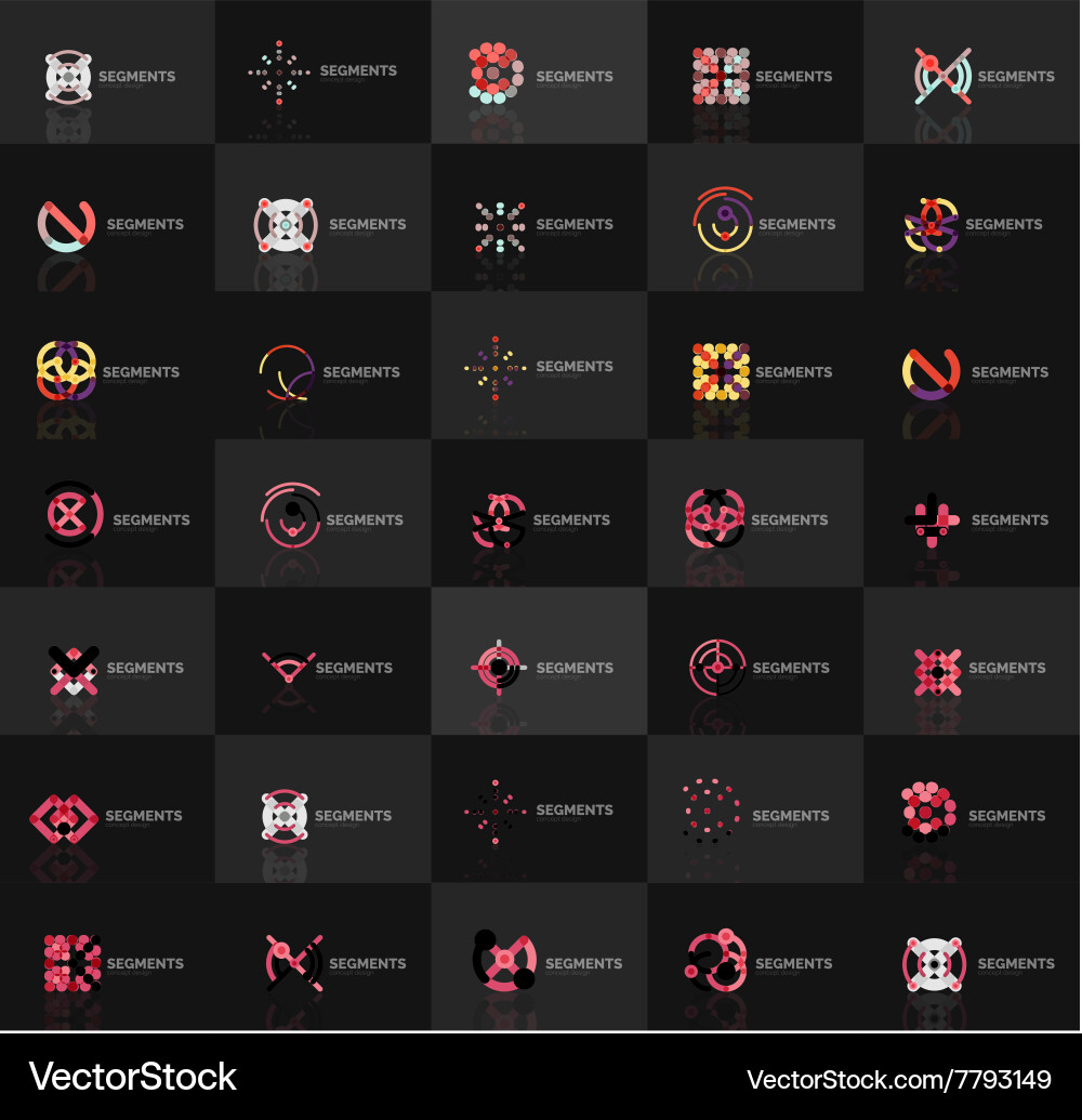Set of linear logotypes geometric abstract Vector Image
