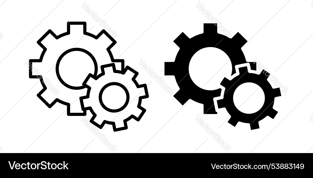 Settings button icon set vector image