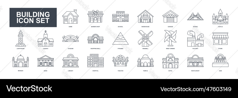 This building set icon various structures like This building set icon various structures like Vector Image