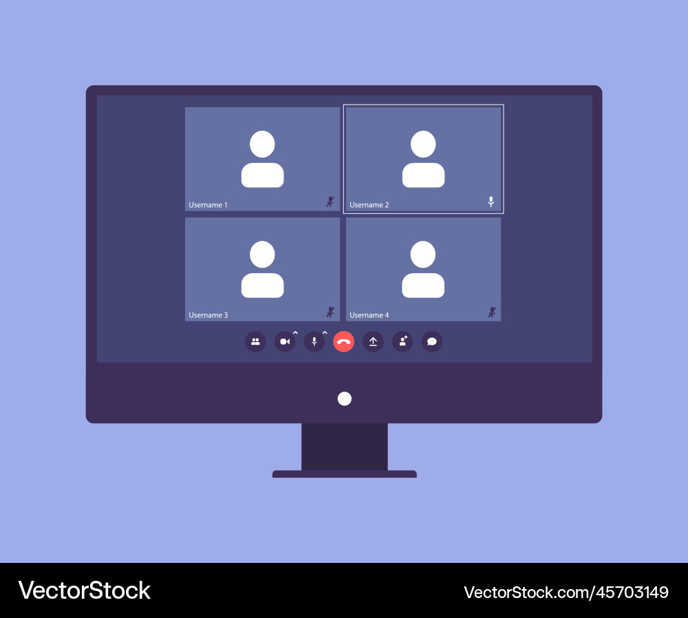 Video call program window ui ux template Video call program window ui ux template vector image
