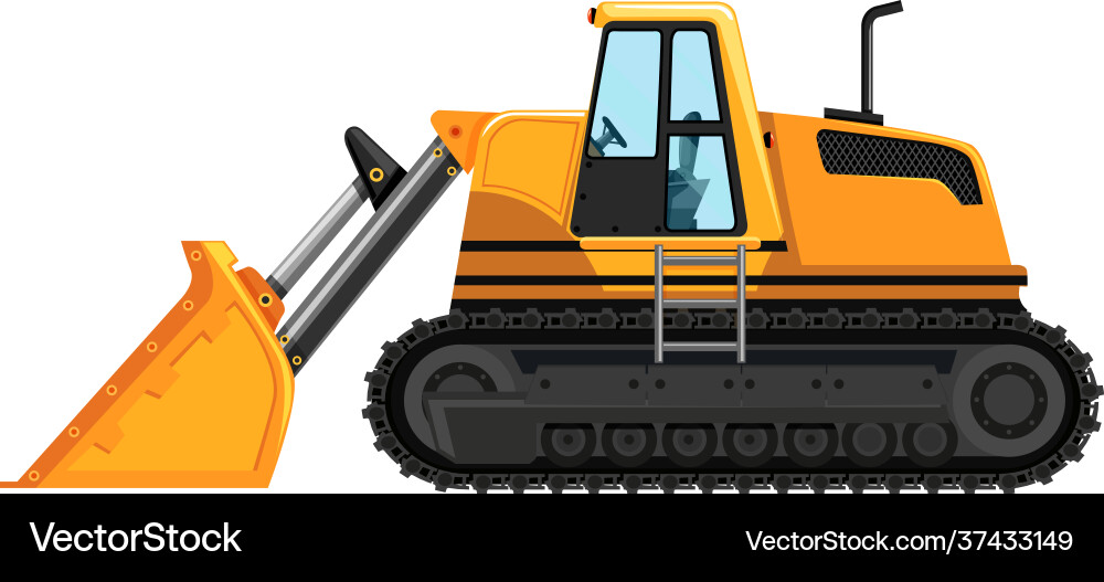 Yellow front loader isolated on white background Vector Image