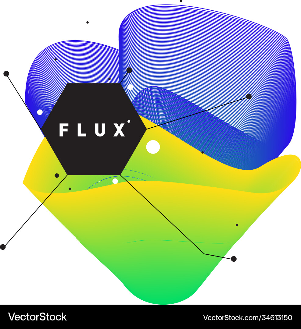 3d colorful wave background dynamic flux effect Vector Image