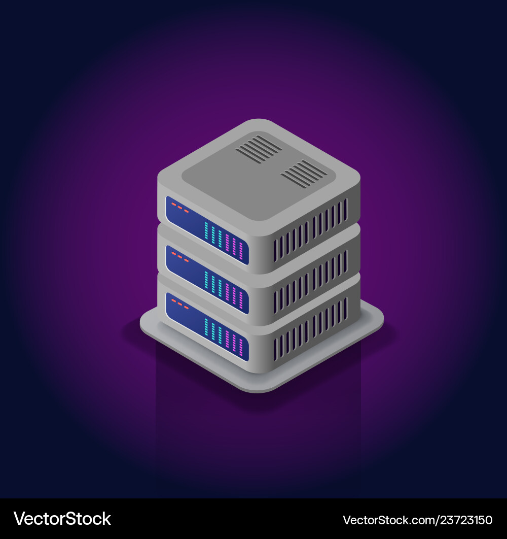 3D Server & Network Infrastructure Vector Image