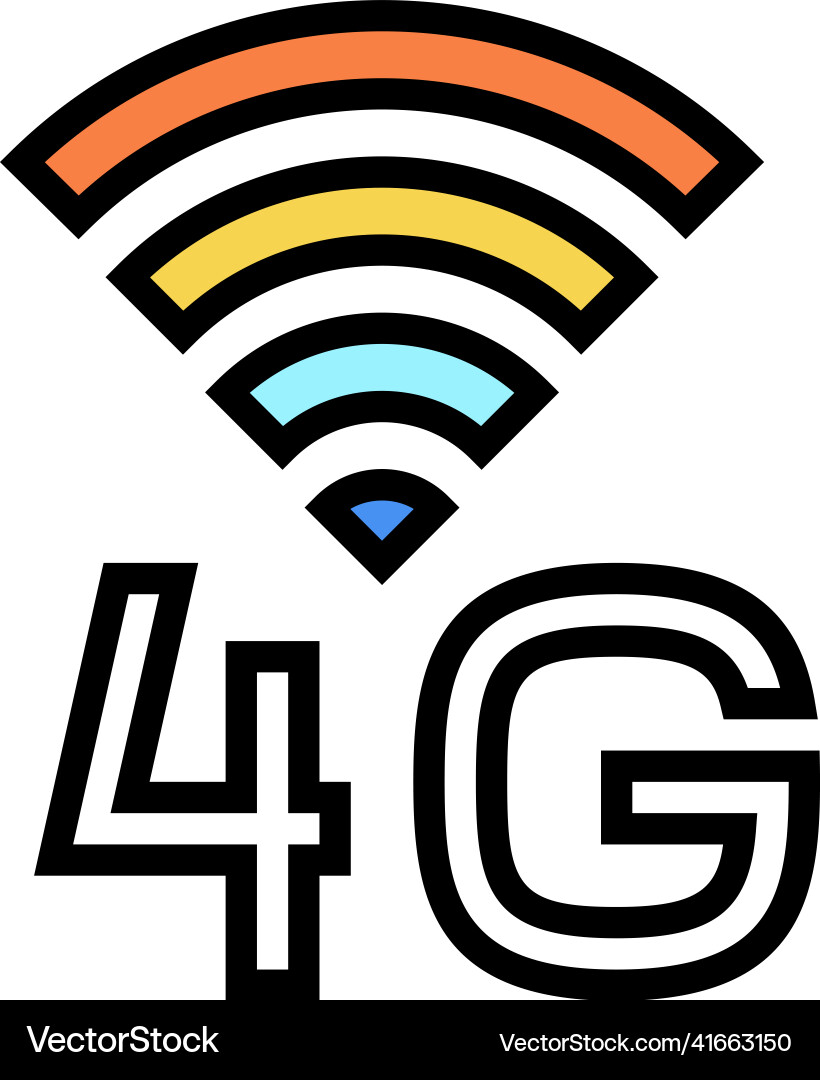 4g internet networking color icon 4g internet networking color icon Vector Image