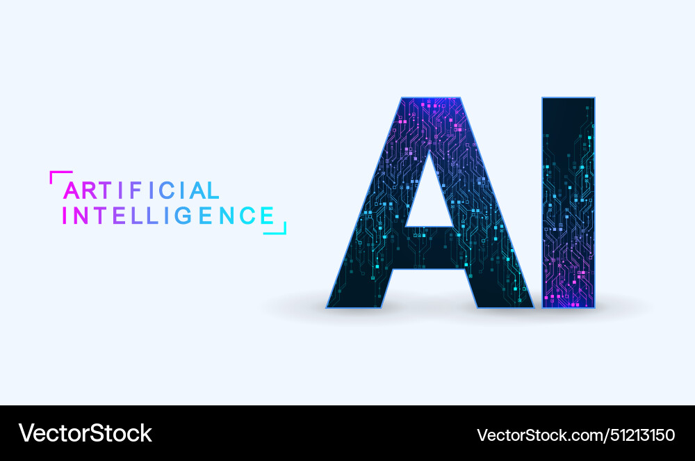 Artificial Intelligence Circuit vector image