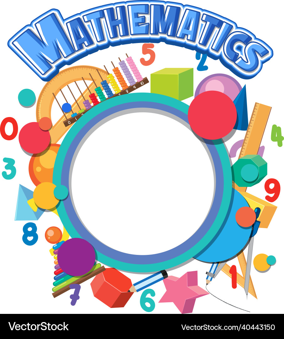 Blank math template with tools and elements Vector Image