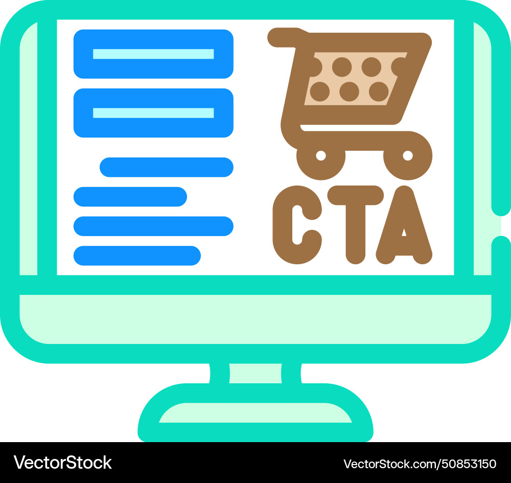 Call to action cta ux ui color icon vector image