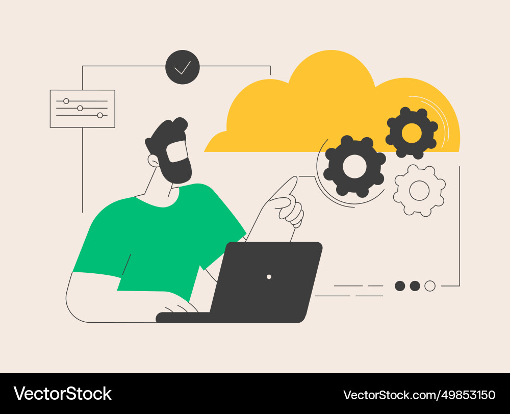 Cloud based engine abstract concept vector image