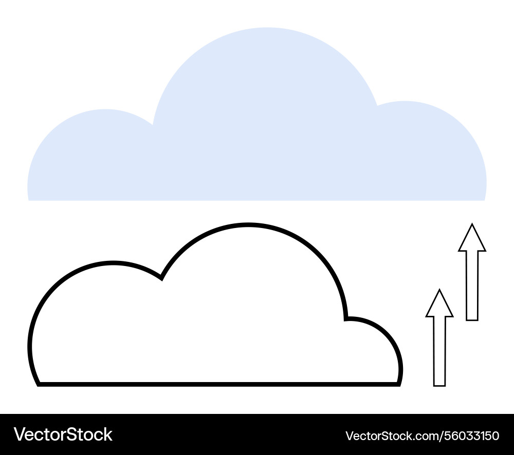 Cloud Computing-Konzept mit Upload-Pfaden Cloud Computing-Konzept mit Upload-Pfaden Vektorbild