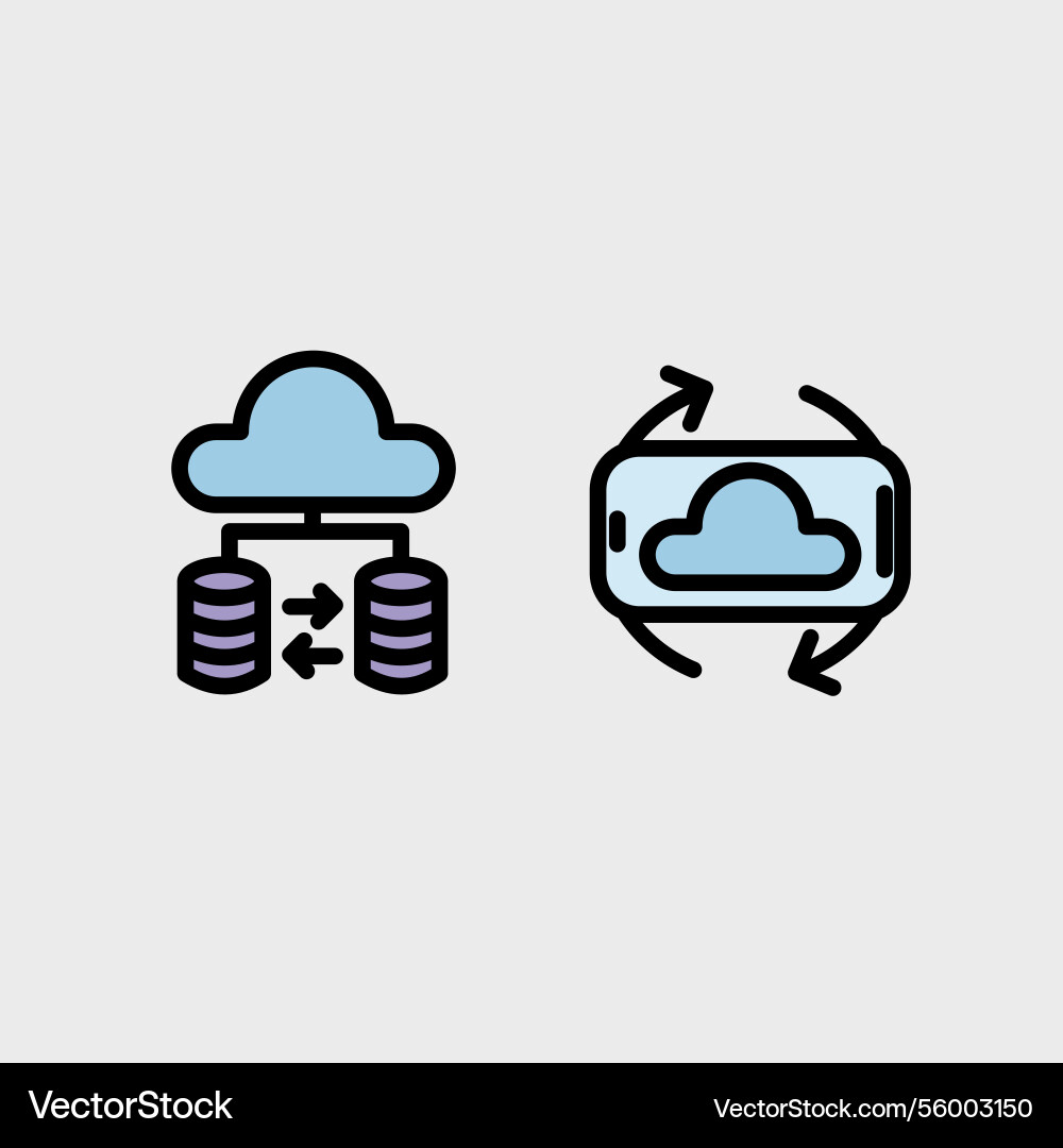 Cloud computing symbol set Cloud computing symbol set vector image