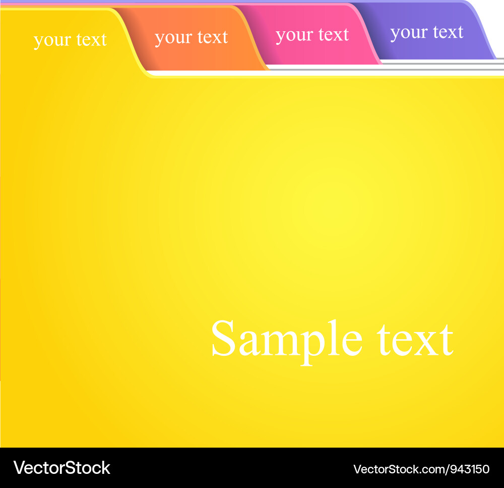 Colorful Folder Tabs Collection vector image