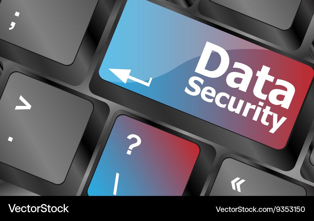 Data security word with icon on keyboard button Vector Image