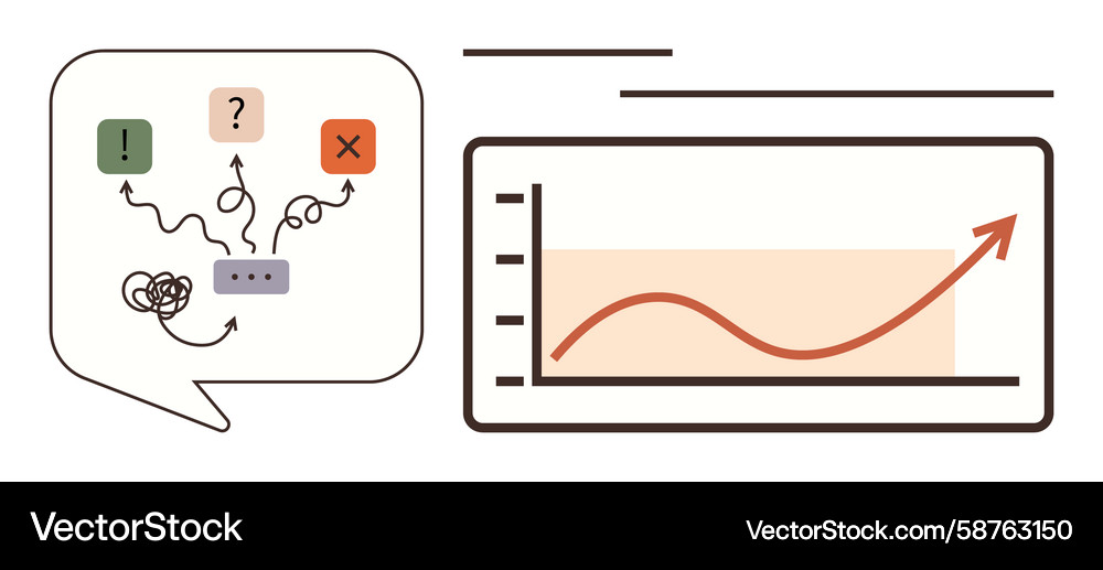 Decision-making process and growth analysis with Vector Image