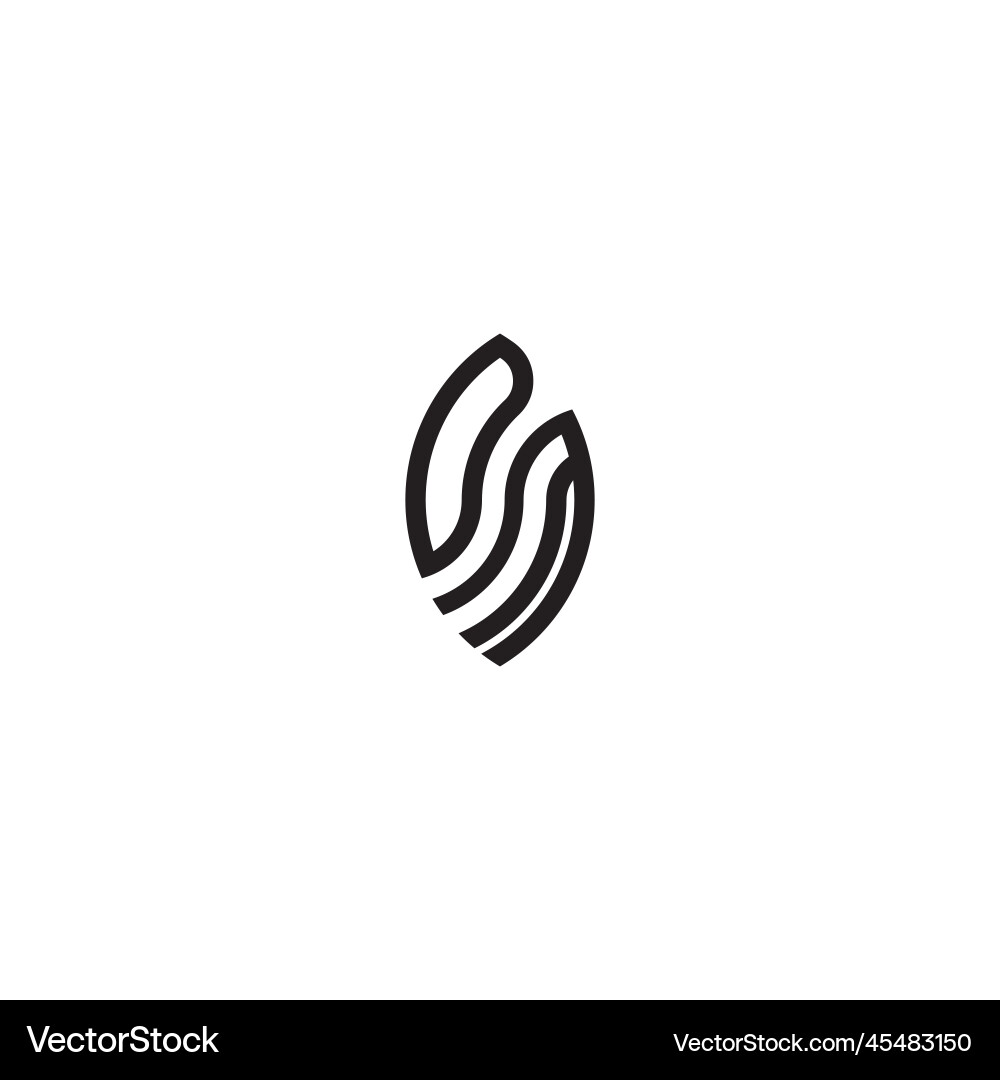 Dm leaf shape line initial concept with high Dm leaf shape line initial concept with high vector image